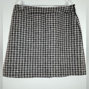MADISON A-LINE SKIRT HOUNDSTOOTH SIDE ZIPPER SIZE 12